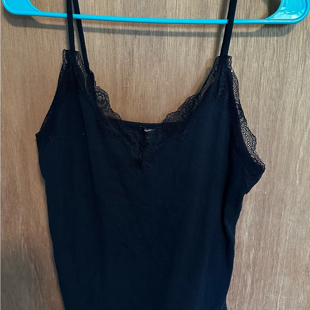 Express Black Lace Trim Camisole